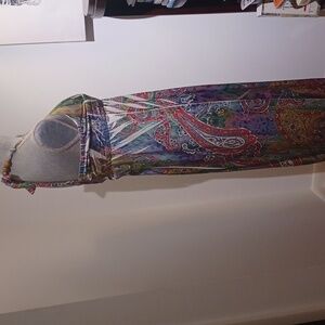 Ocean Blue Maxi  Ladies Halter Dress Paisley Sundress Beach Resort EUC Small